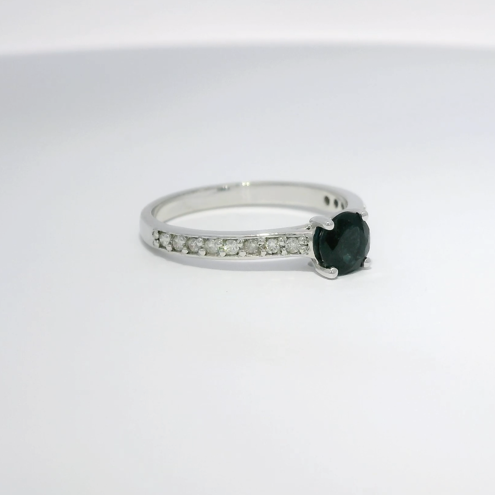 Bethany 9ct White Gold Sapphire & Diamond Ring (Size L)
