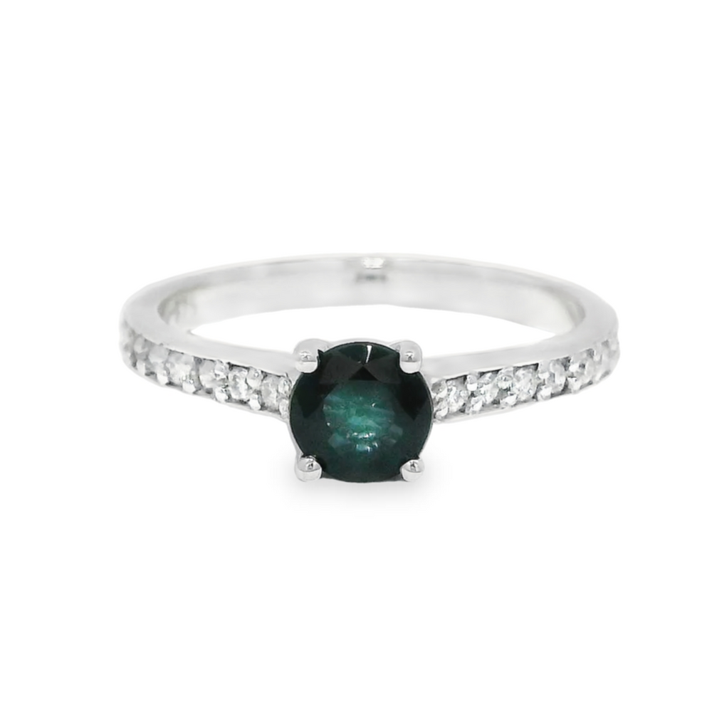 Bethany 9ct White Gold Sapphire & Diamond Ring (Size L)