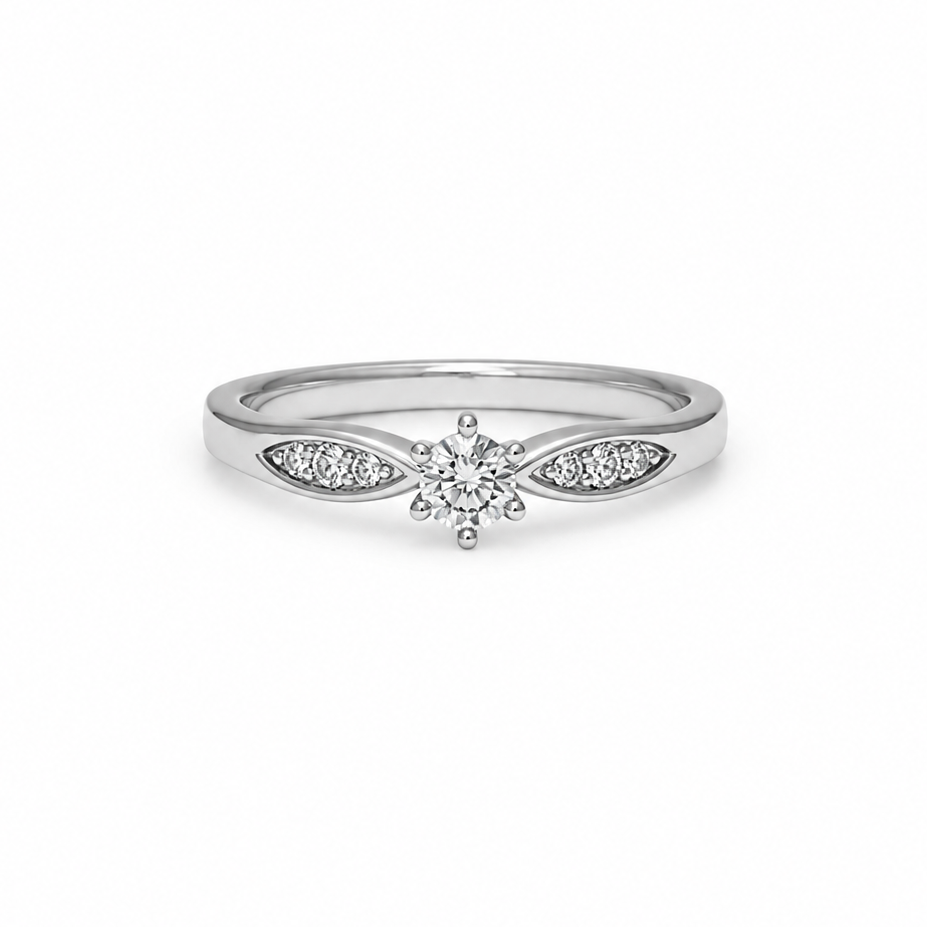 Cleo 9ct White Gold 0.27ct Diamond Engagement Ring (Size N)