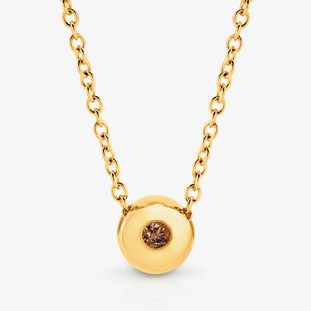 9ct Yellow Gold 'Chocolate Bubble' Diamond Slider Pendant Necklace