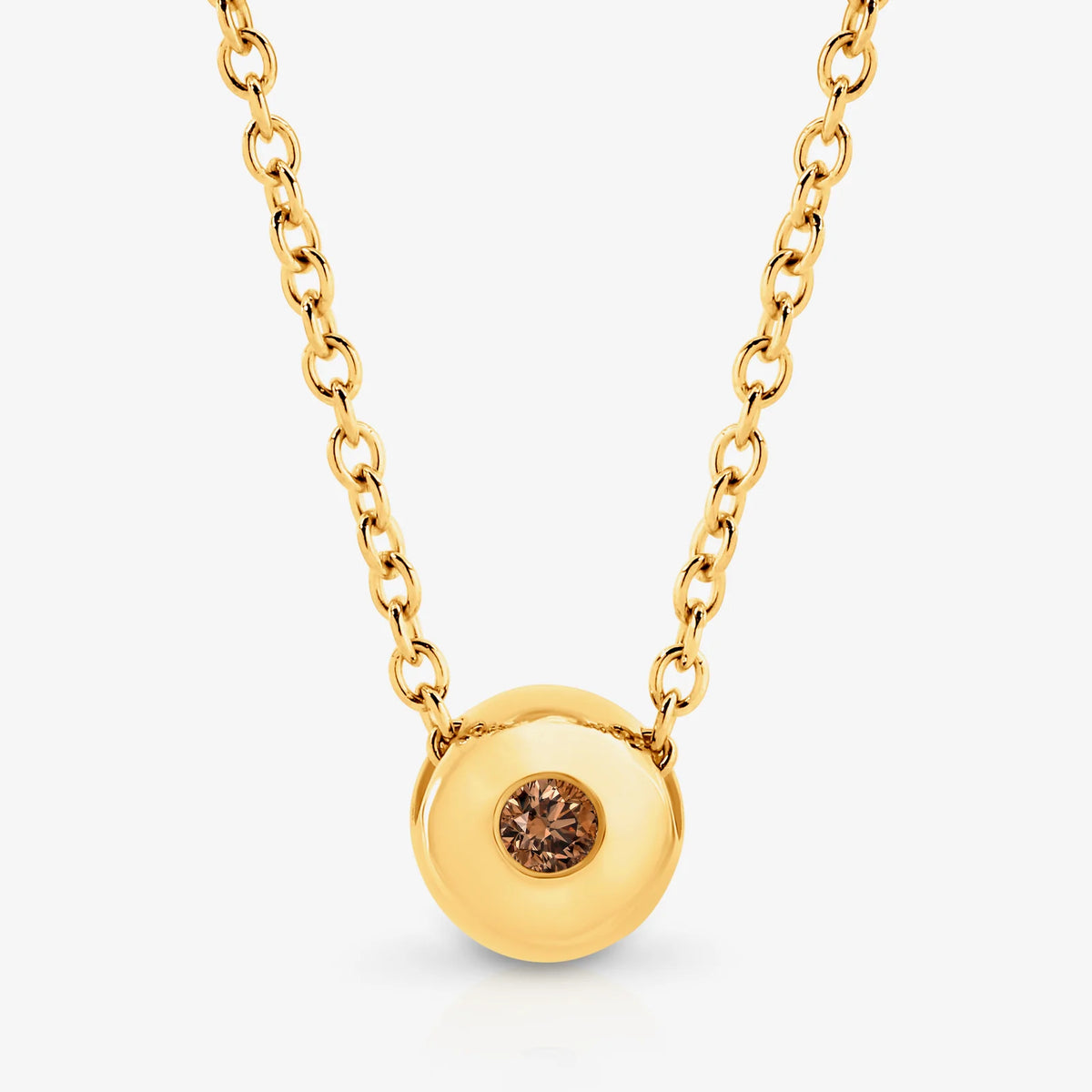 9ct Yellow Gold 'Chocolate Bubble' Diamond Slider Pendant Necklace