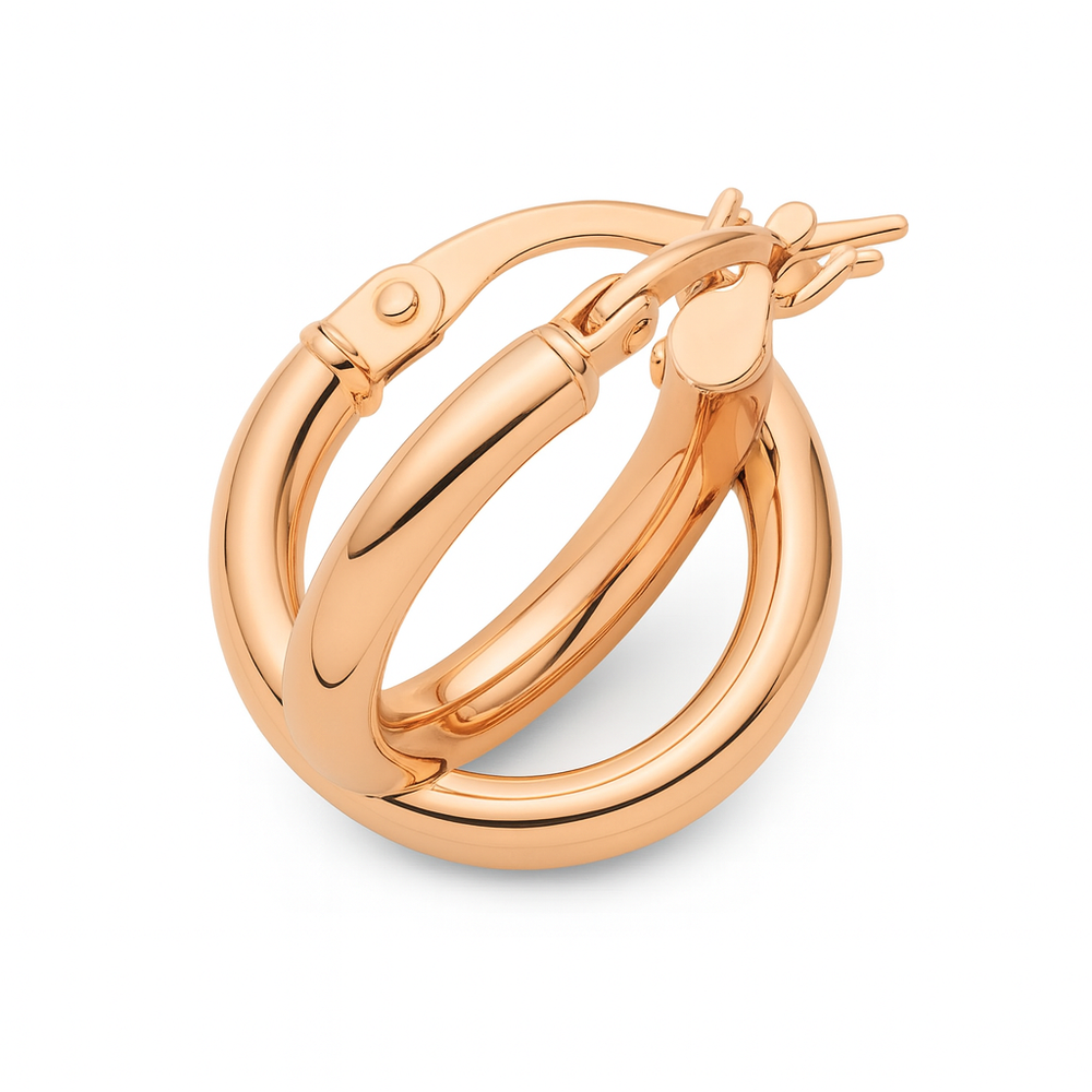 9ct Rose Gold Silver Filled Hoops