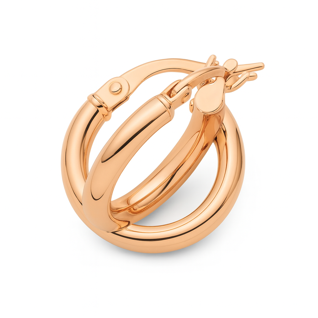 9ct Rose Gold Silver Filled Hoops
