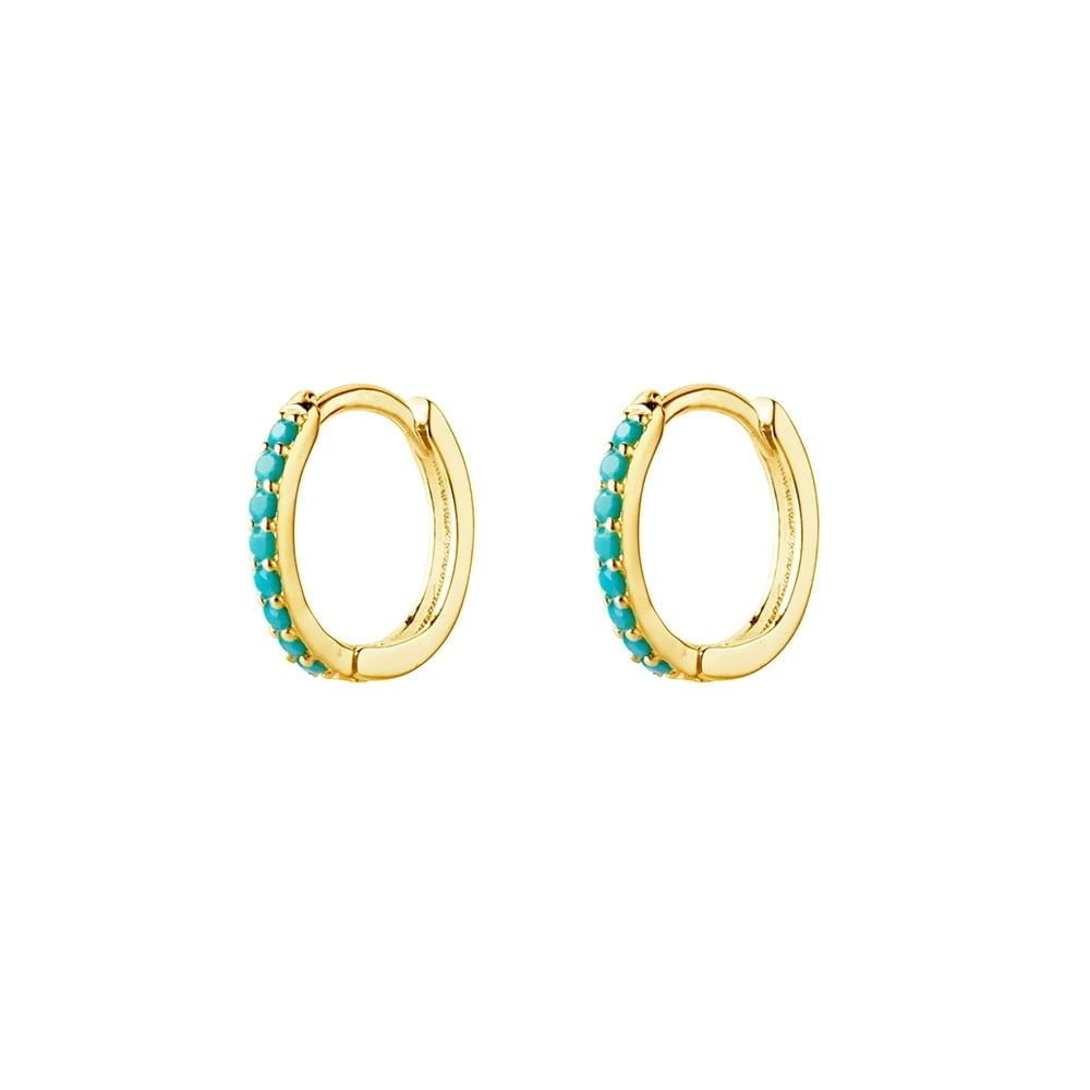 Turquoise Oasis Huggie Earrings