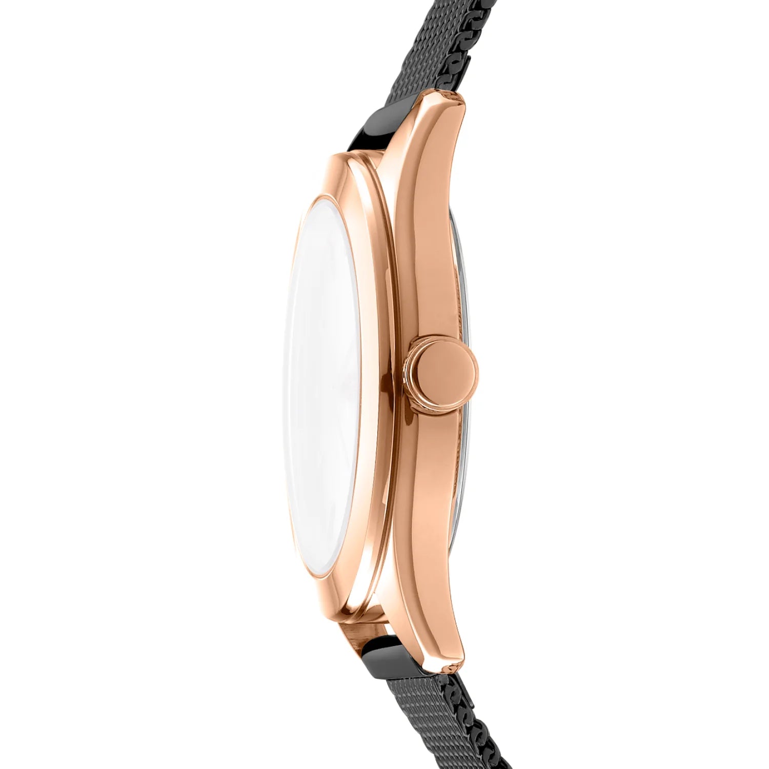 DKNY Astoria Logo Black Dial Rose Gold Tone Stainless Steel Watch