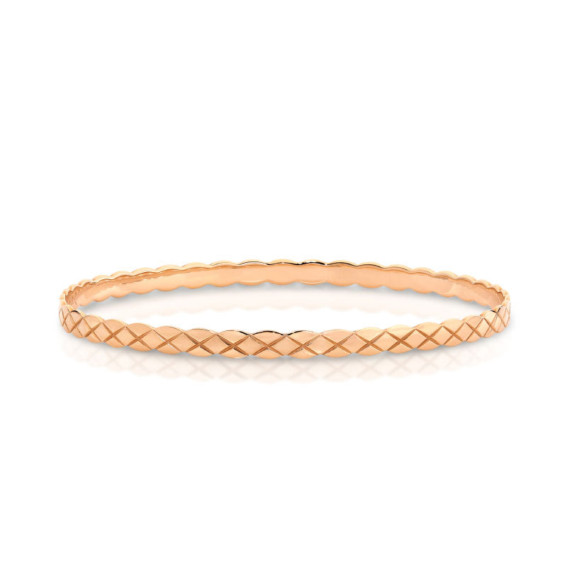 Taryn 9ct Rose Gold Flat Patterned Bangle