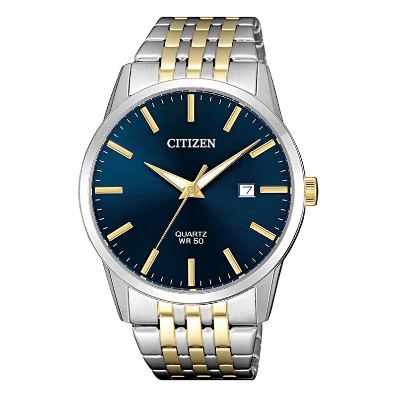 Citizens Mens Two-Tone Dress Watch Blue Dial