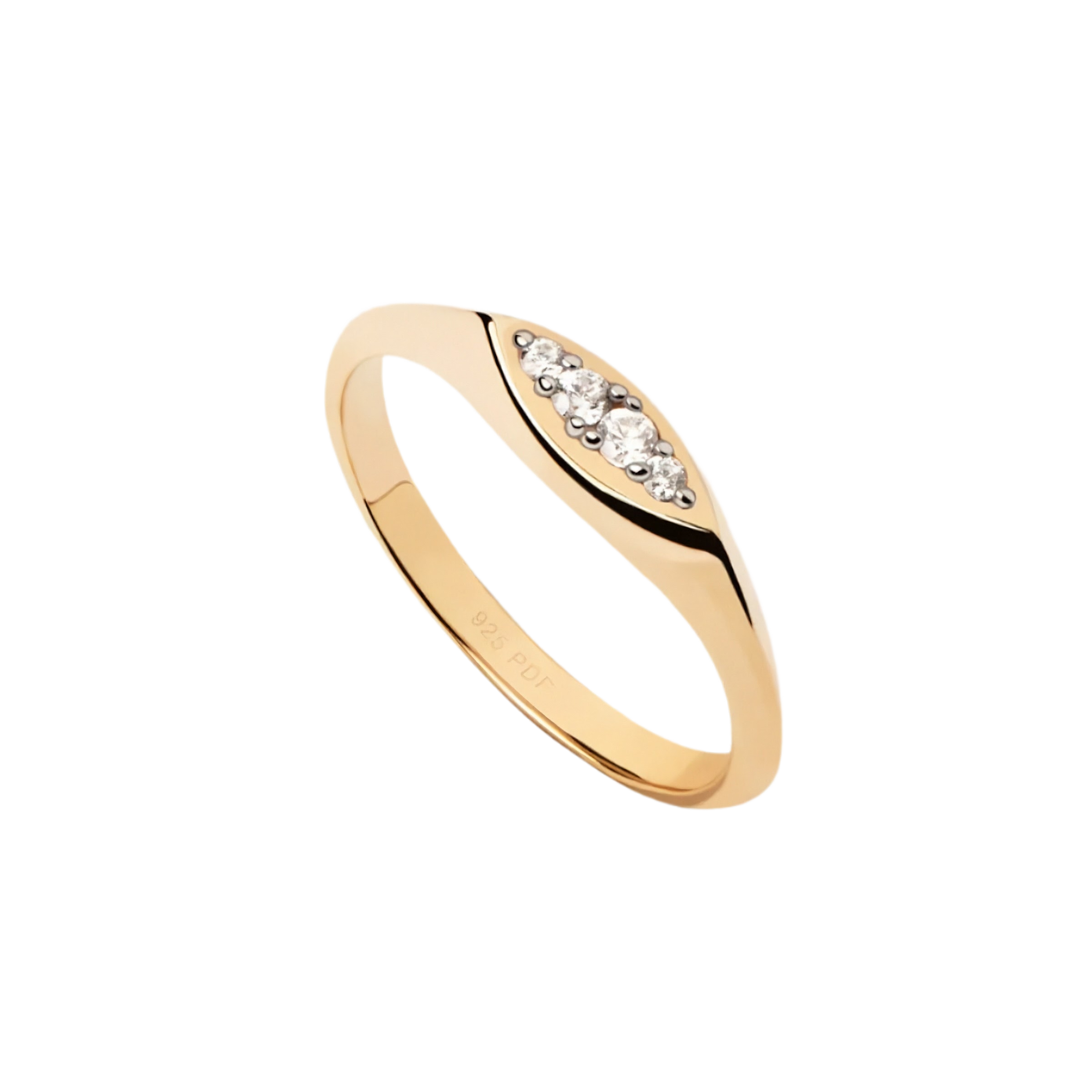 PDPAOLA - Gala 18ct Gold Plated Signet Ring