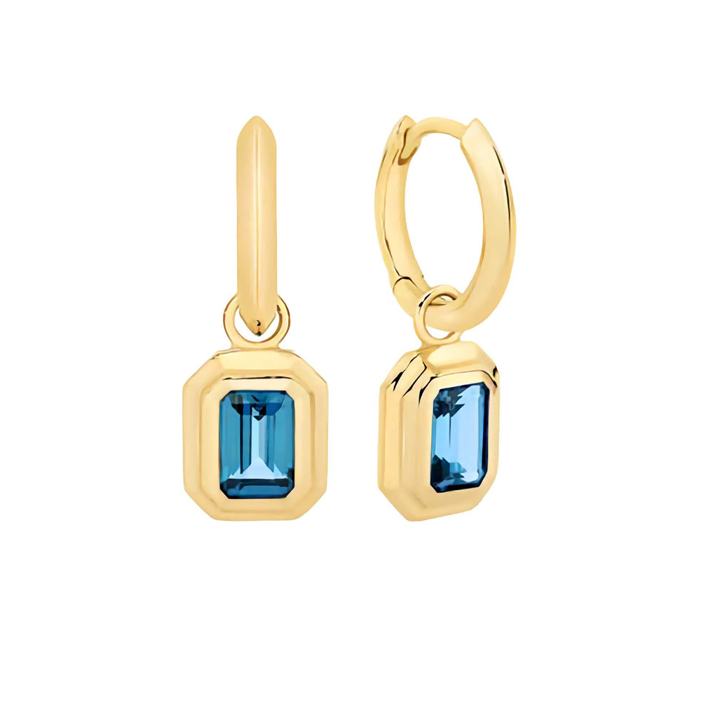 Brinley 9ct Gold London Blue Topaz Earrings