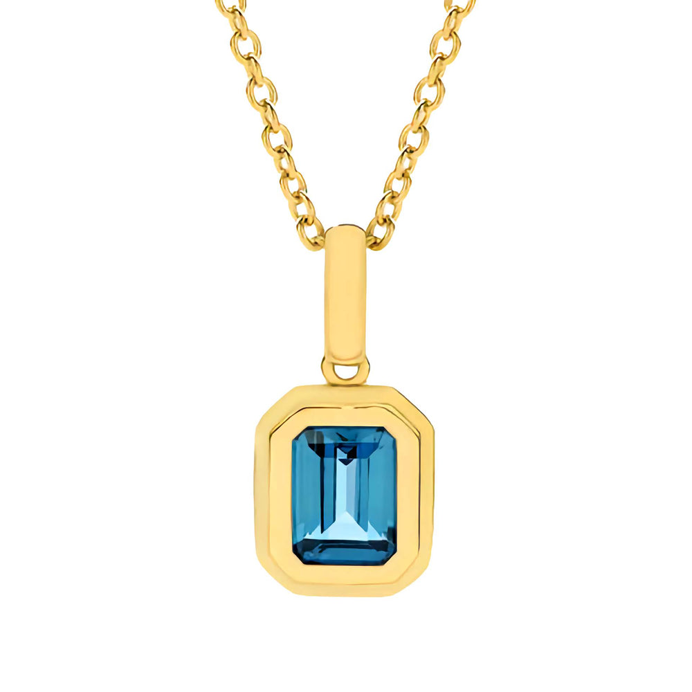 Brinley 9ct Gold London Blue Topaz Pendant