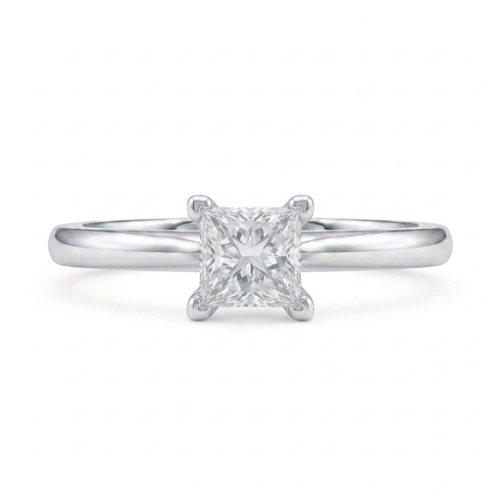 Brooke 18ct White Gold 0.41ct Princess Cut Diamond Solitaire Engagement Ring (Size K)