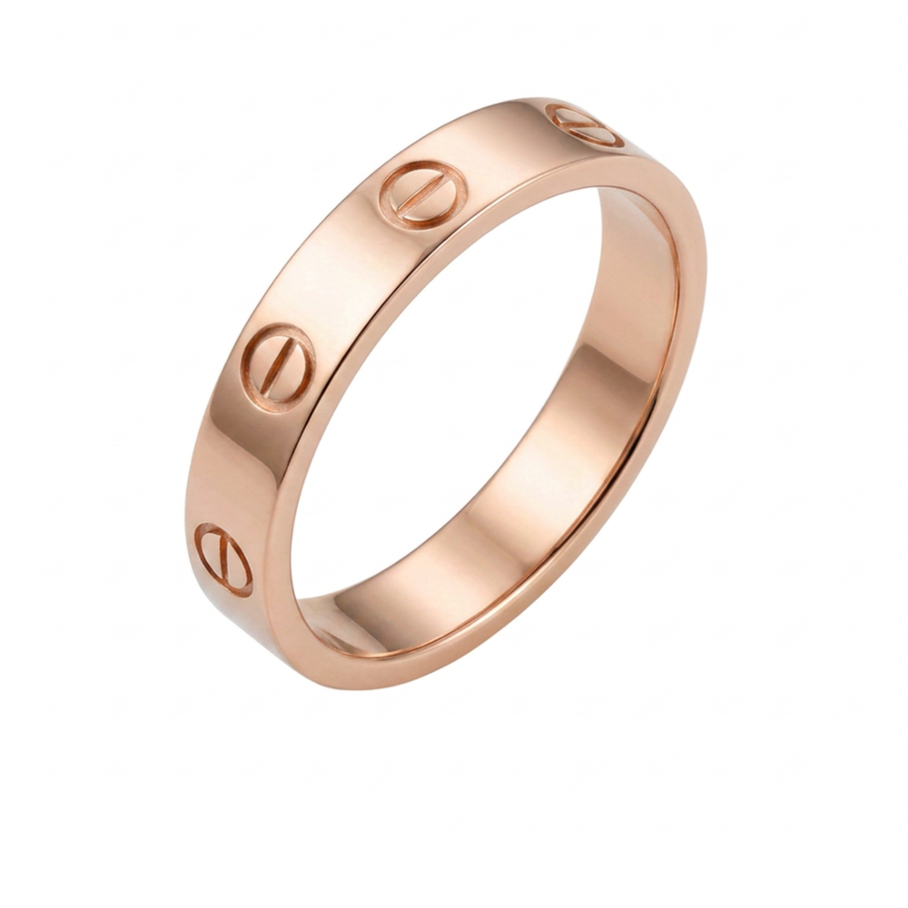 Chastity 9ct Rose Gold Love Ring Design (Size M 1/2)