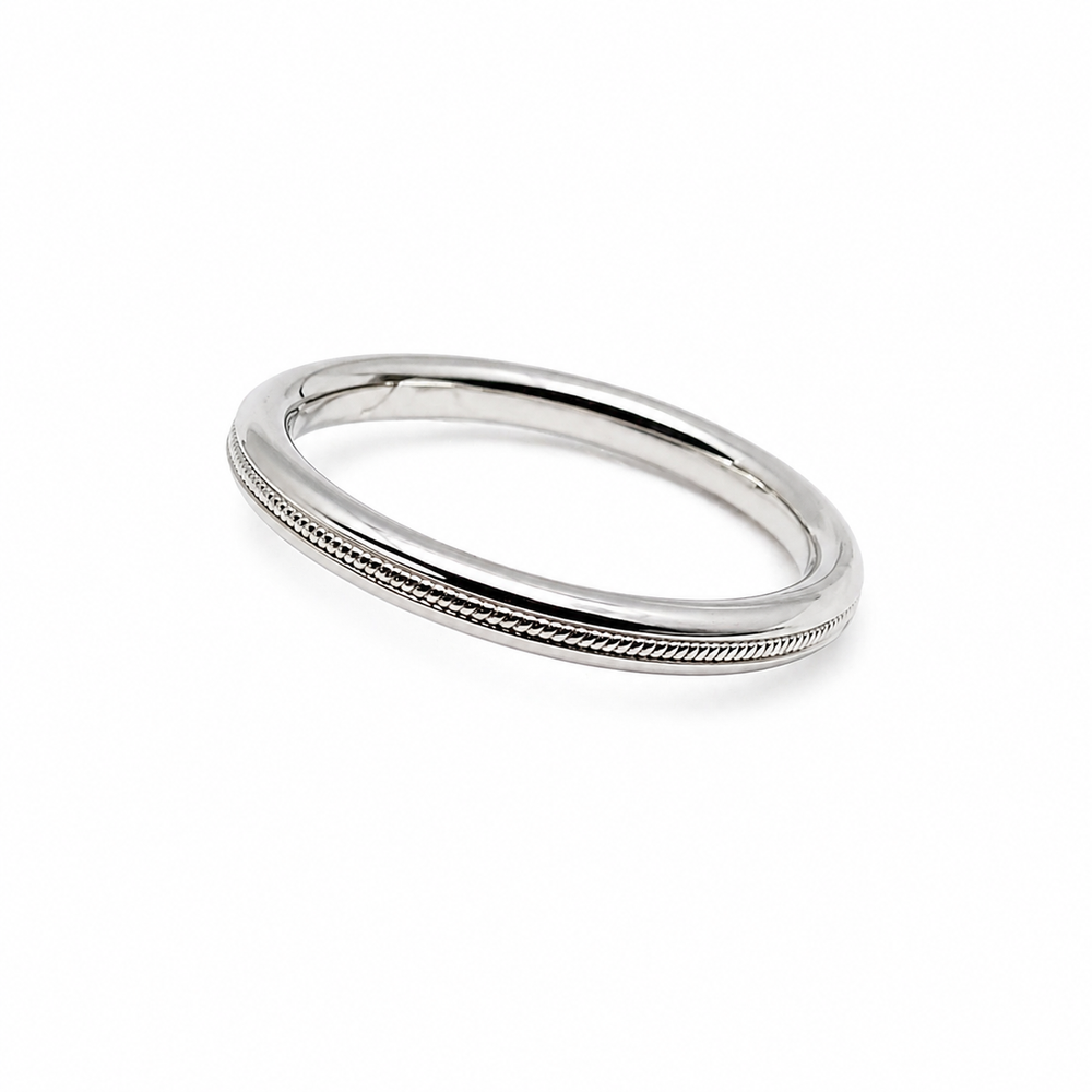 Paisley 9ct White Gold Stacker Ring (Size O)