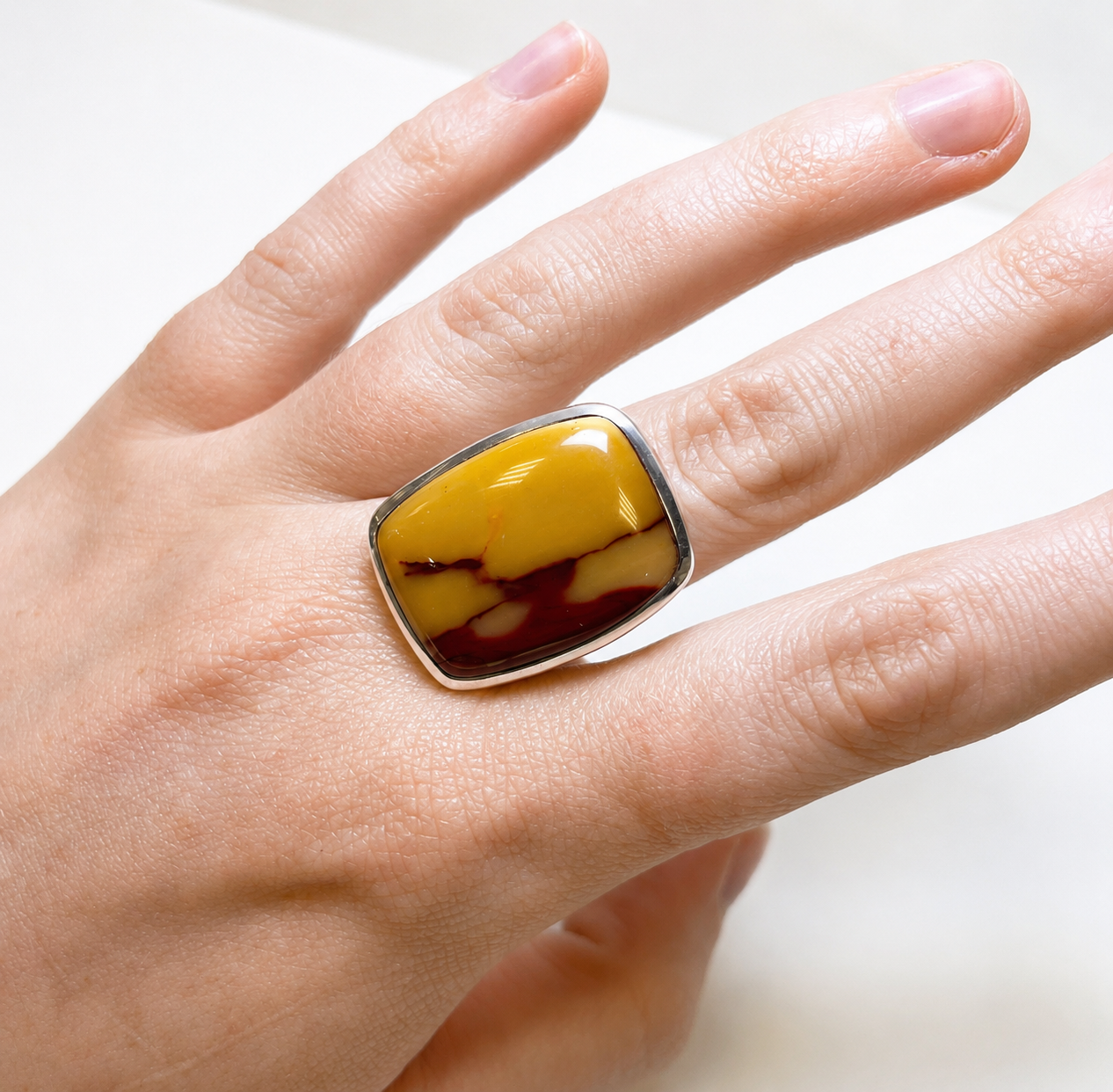Mookaite Sterling Silver Ring (Size L)