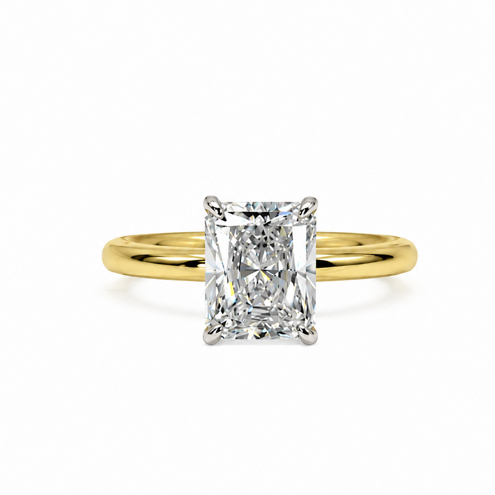 Rainah Radiant Cut 3.09ct Lab-Grown Diamond Solitaire Ring in 18ct Yellow Gold