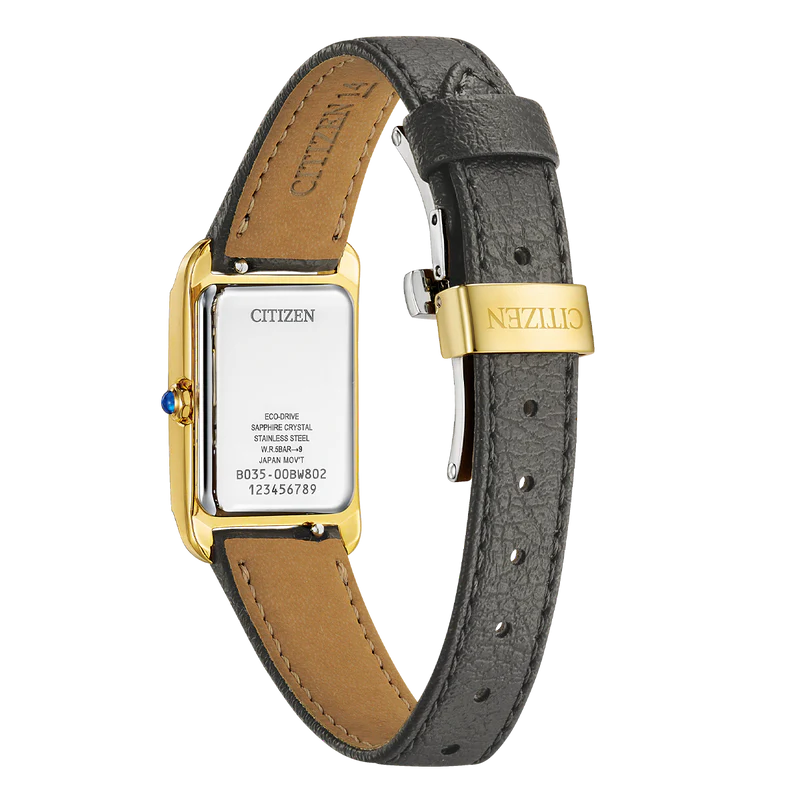 Citizen Ladies Champagne Dial Leather Eco-Drive Solar Watch