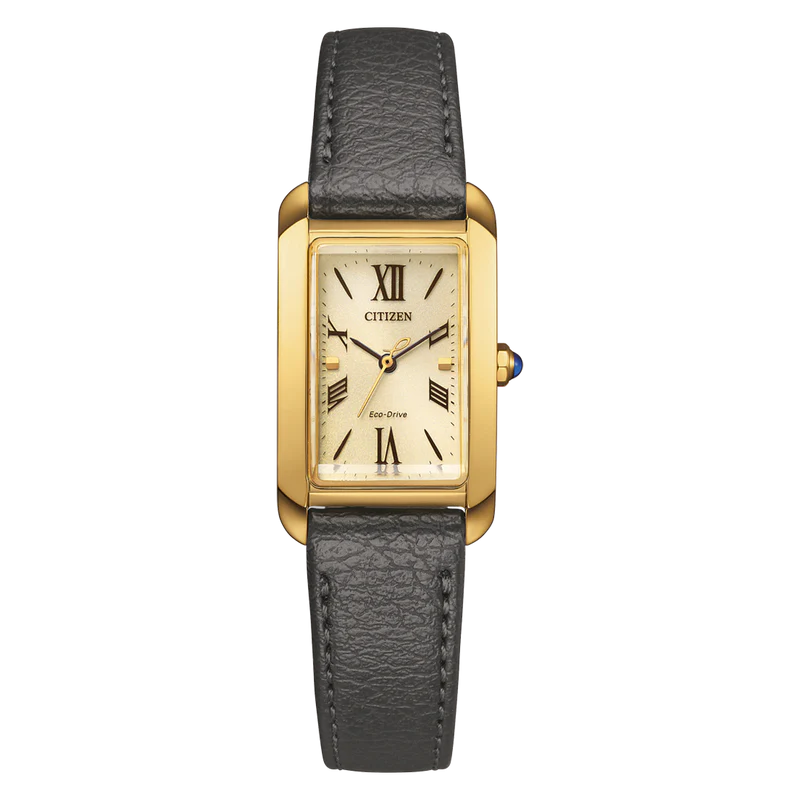 Citizen Ladies Champagne Dial Leather Eco-Drive Solar Watch