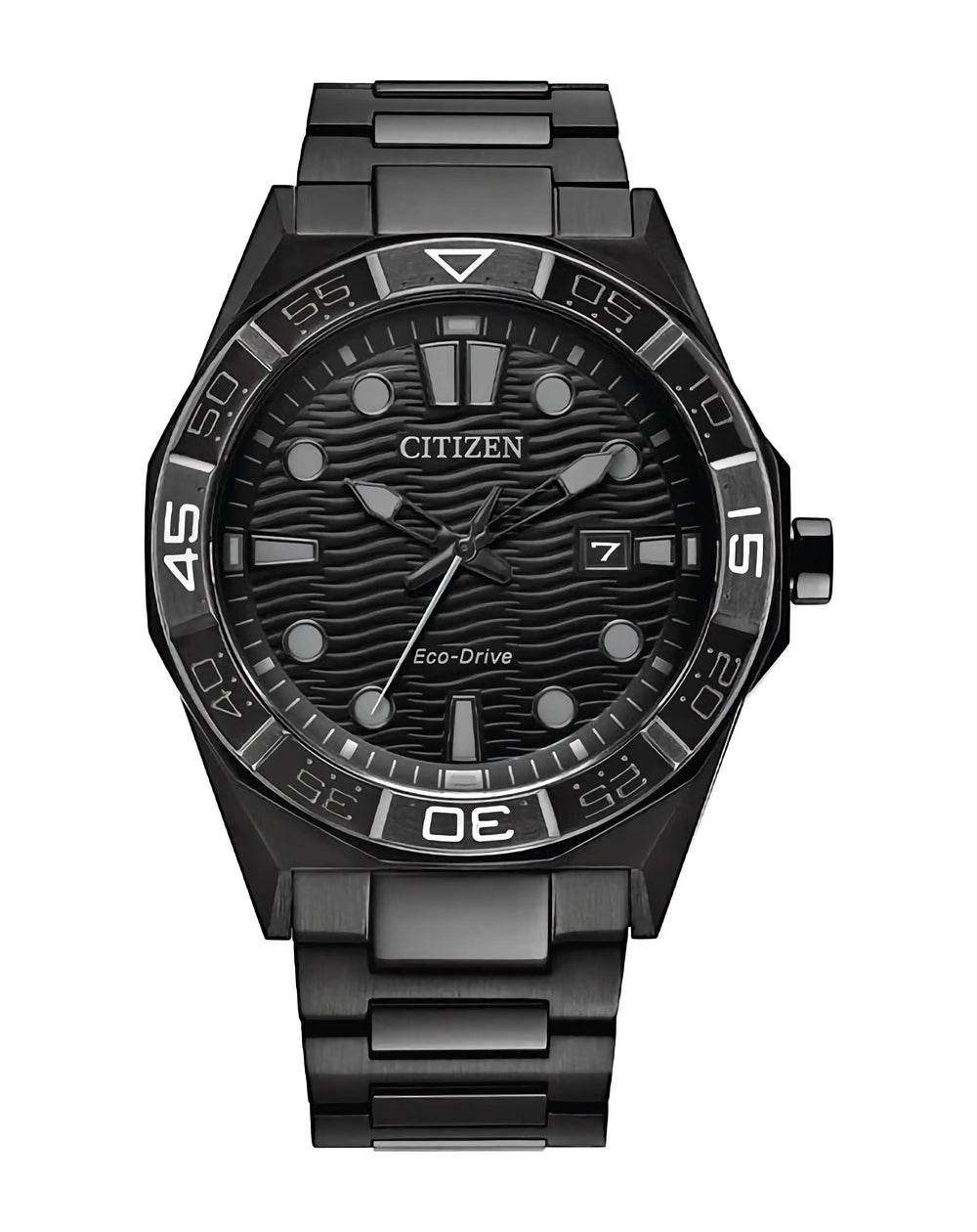 Citizen Mens Monochrome Black Eco-Drive Solar Watch