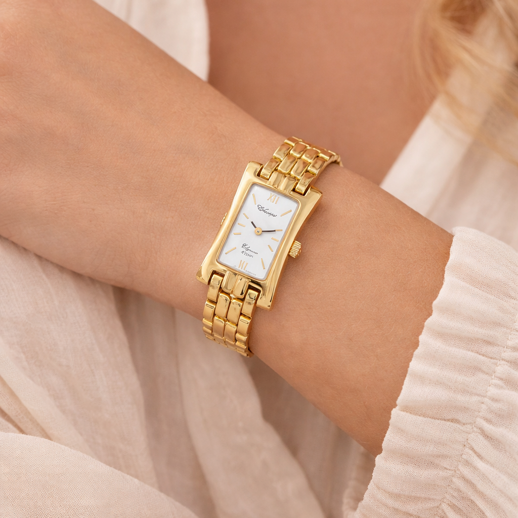 Classique Gold Tone Mother of Pearl Dial Ladies Dress Watch