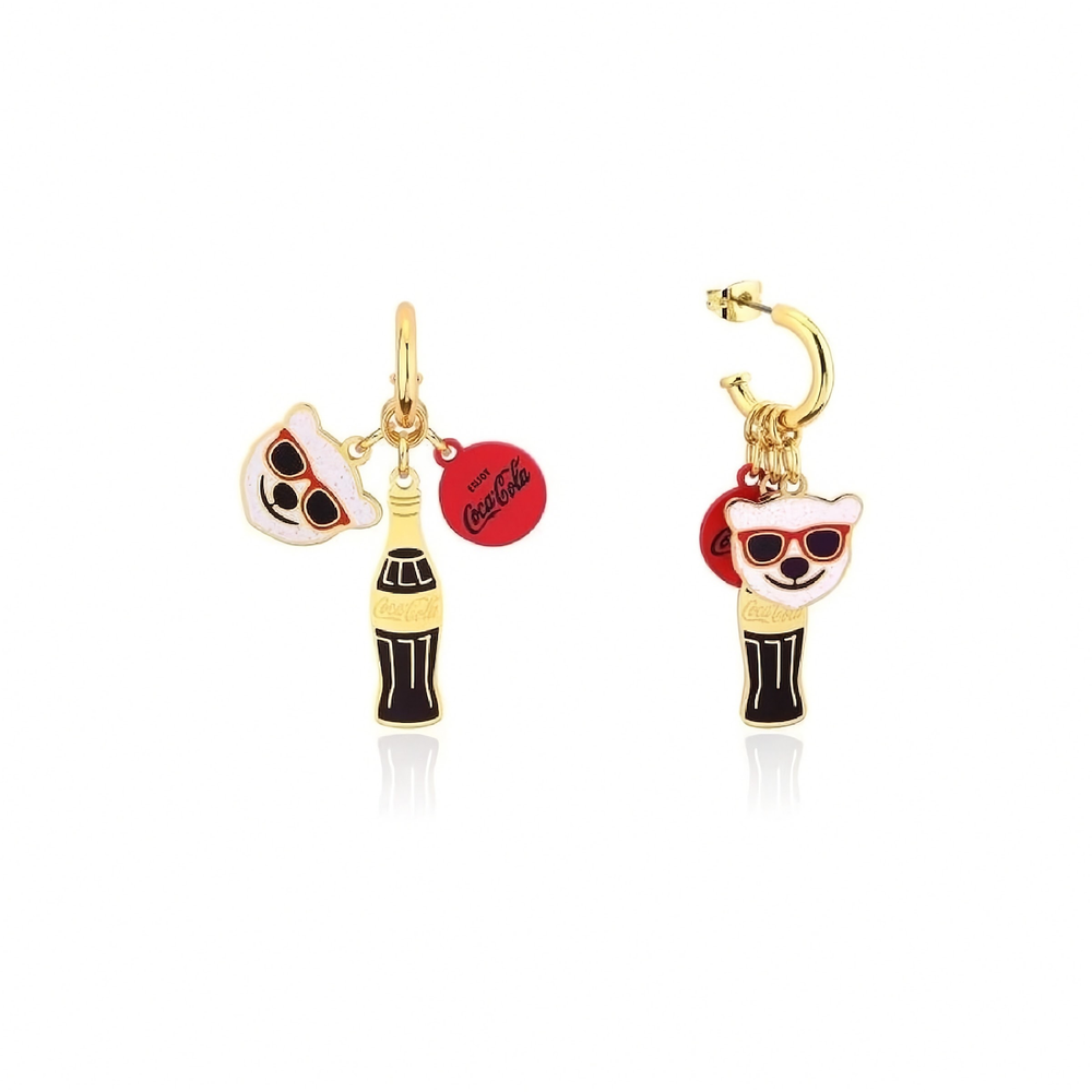 Coke Collection - Coca-Cola Bottle Polar Bear Trio Charm Earrings
