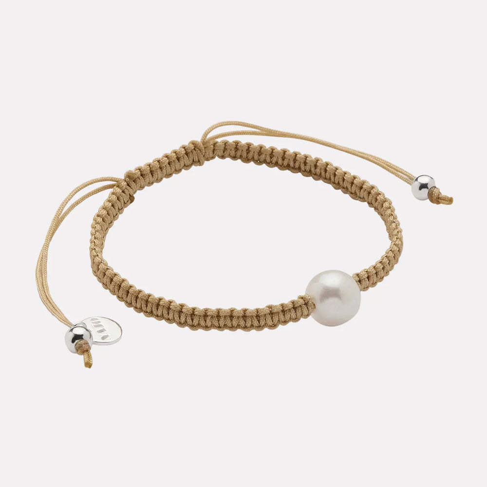 Coco Lagoon Pearl Handwoven Cotton Bracelet