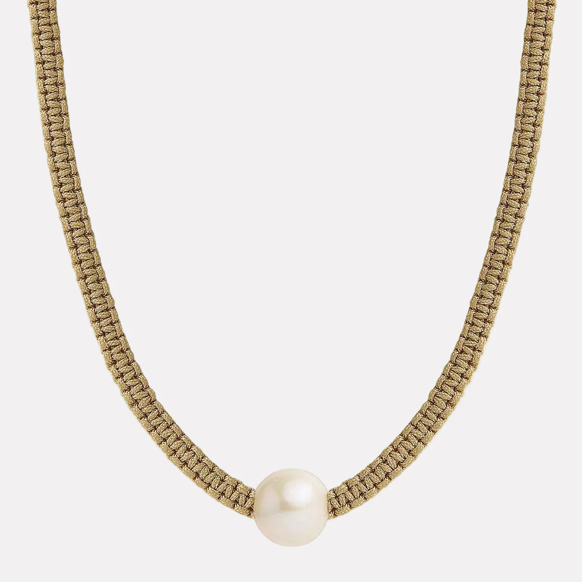 Coco Lagoon Pearl Handwoven Cotton Necklace