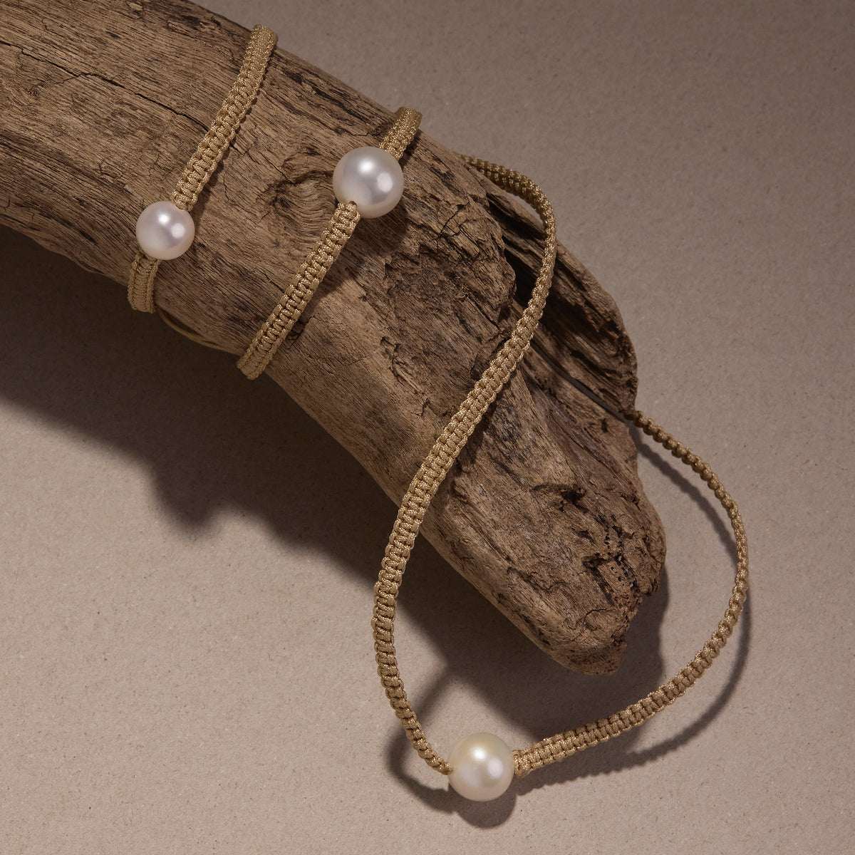 Coco Lagoon Pearl Handwoven Cotton Bracelet