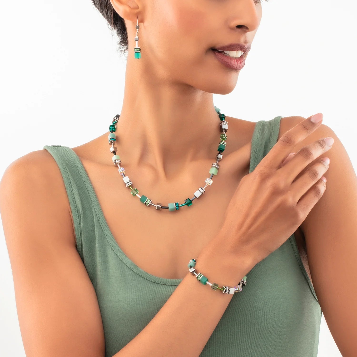 Coeur De Lion - GeoCube FORREST Green Necklace