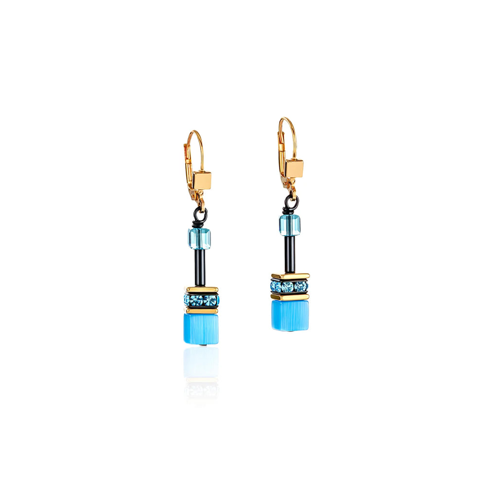 Coeur De Lion - GeoCube RAINBOW Blue Drop Earrings