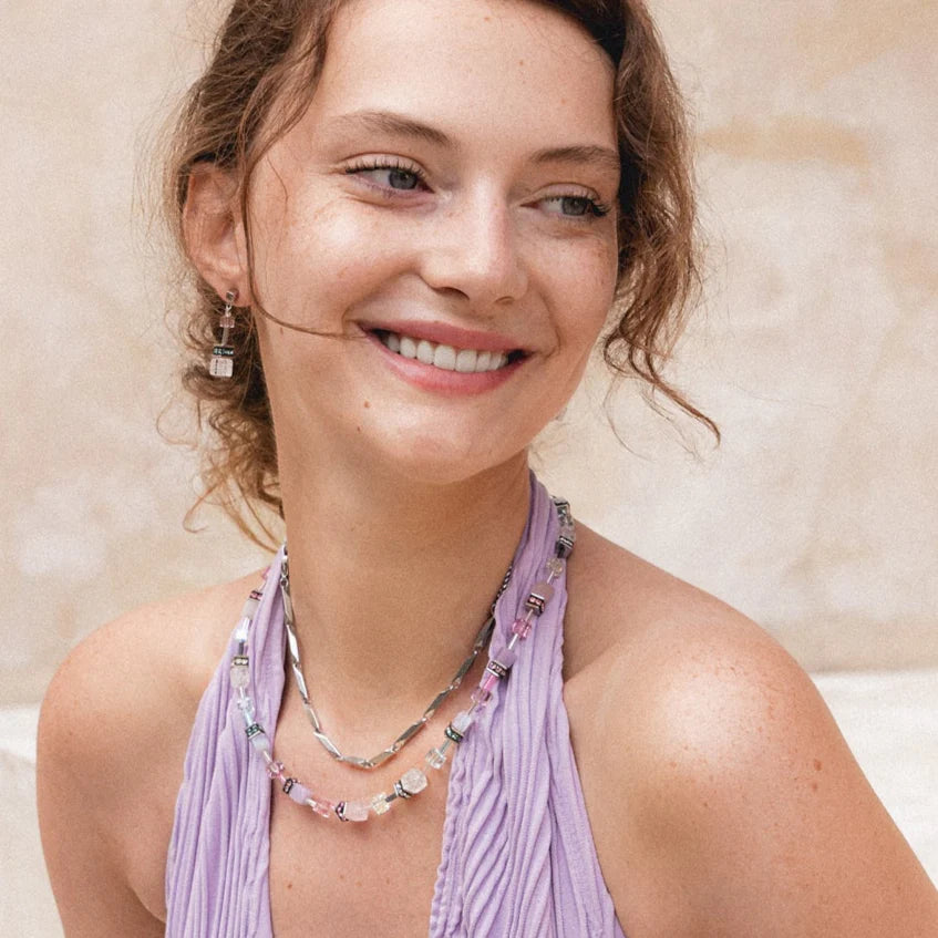 Coeur De Lion - GeoCube MAUVE Drop Earrings