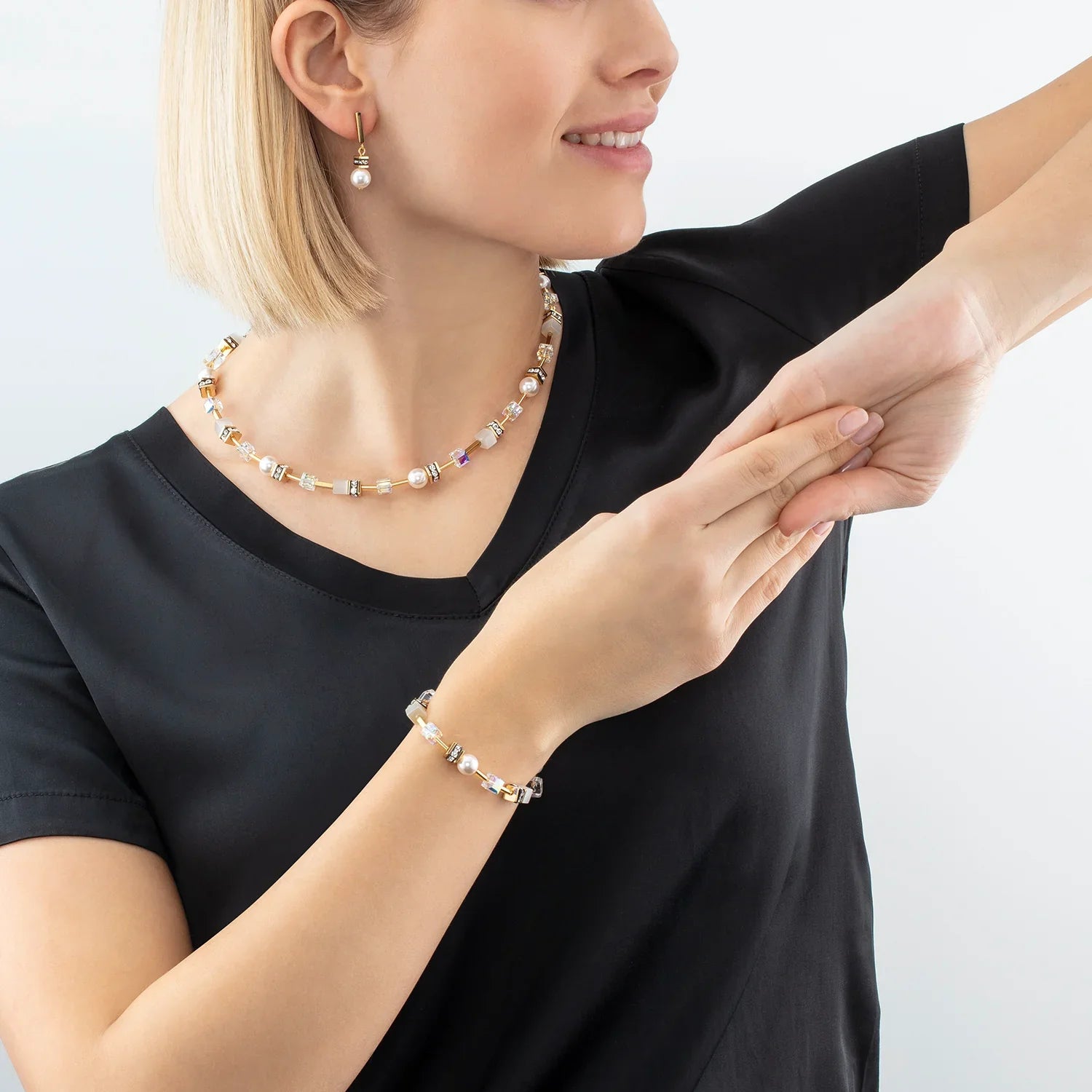 Coeur De Lion - GeoCube PRISM Pearl Drop Earrings