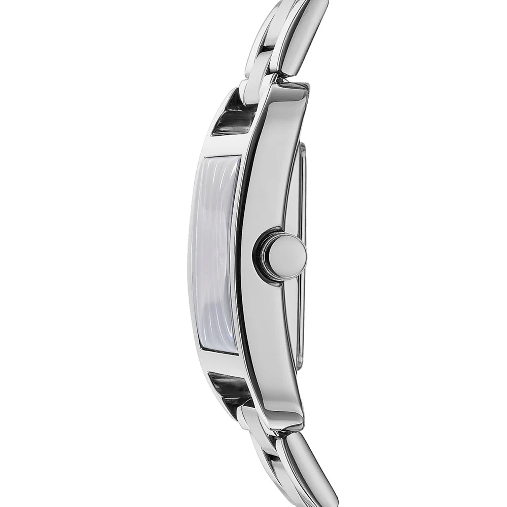 DKNY Logo City Maxi Pink Dial Silver Stainless Steel Ladies Watch