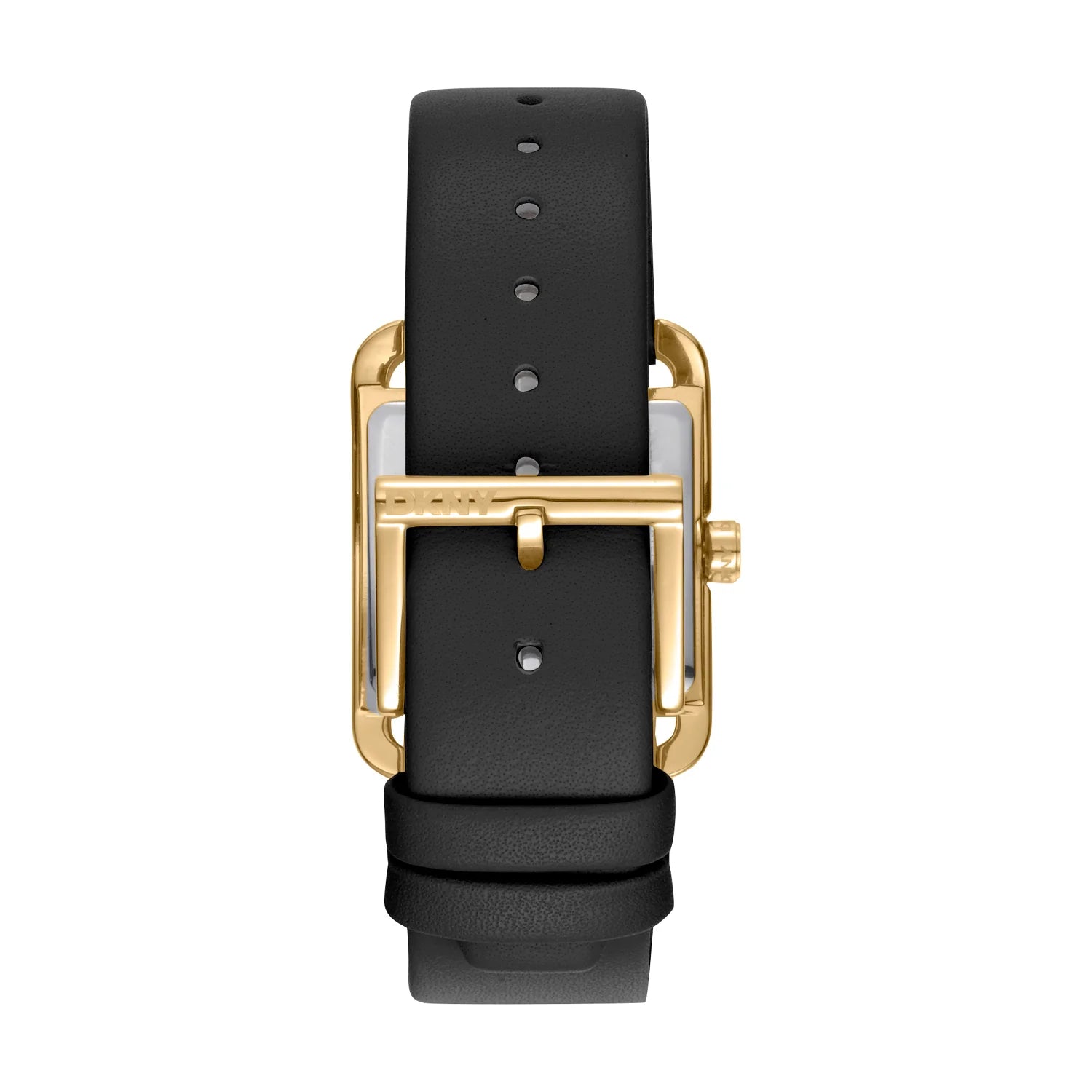 DKNY Logo City Maxi Black Leather Strap Ladies Watch