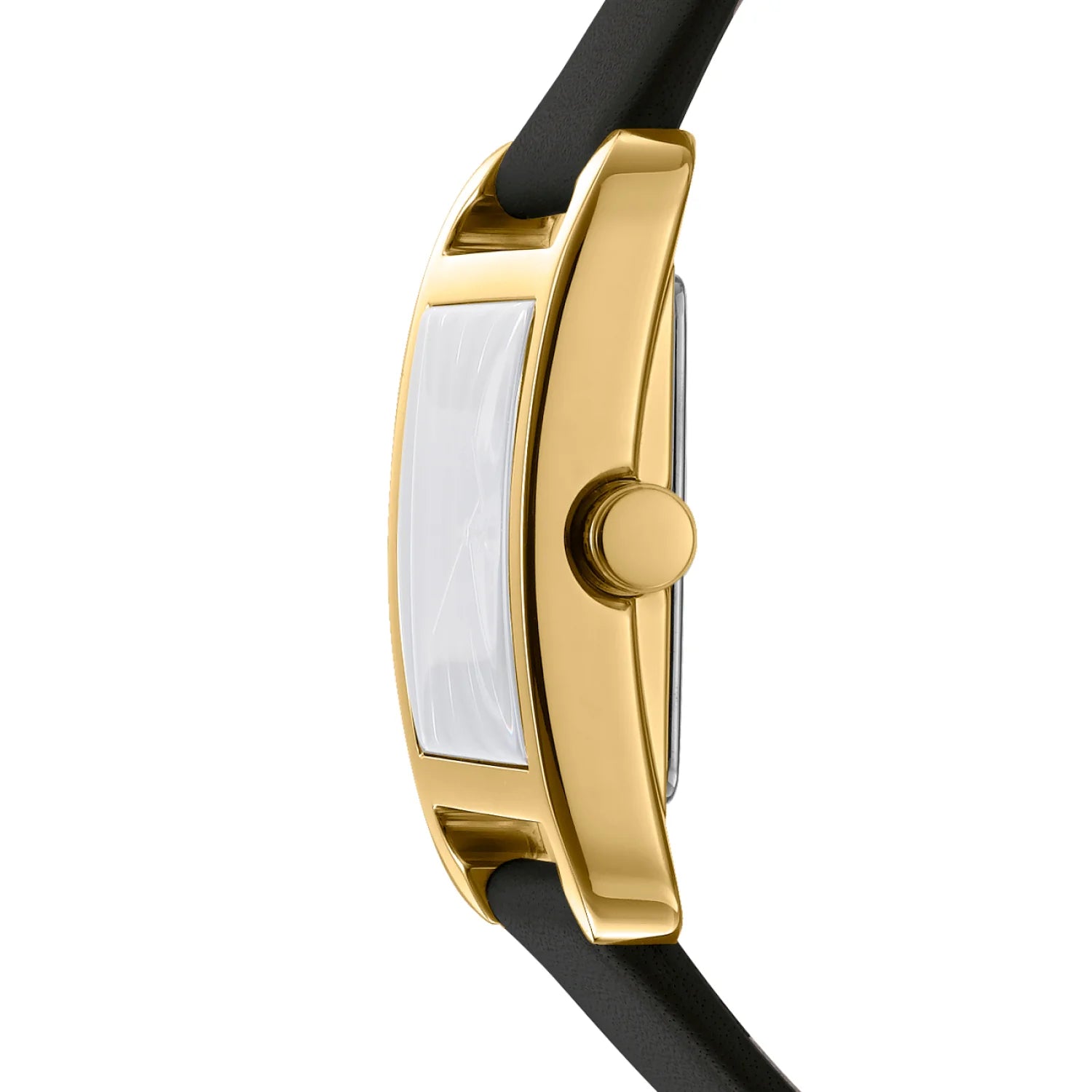 DKNY Logo City Maxi Black Leather Strap Ladies Watch