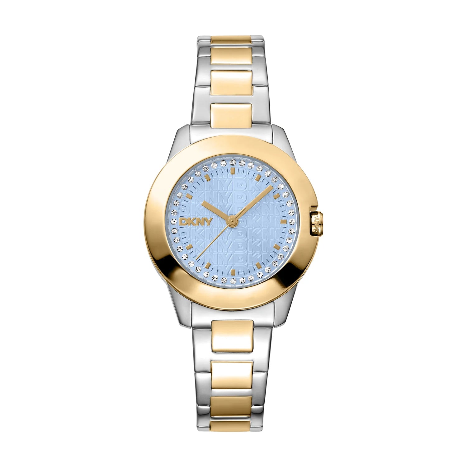 DKNY Park Ave Blue Dial Silver Gold Two Tone Stainless Steel Ladies Watch