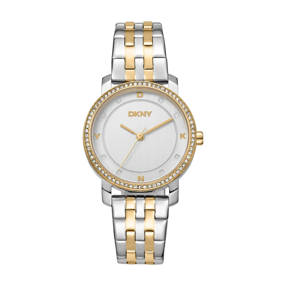 DKNY Astoria Glitz Two Tone Silver Gold Ladies Watch