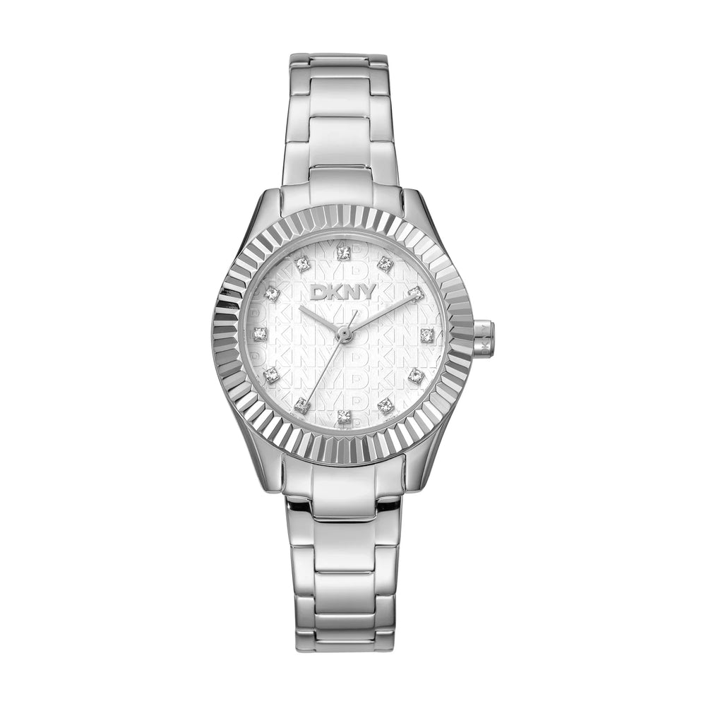 DKNY Chambers Glitz Silver Dial Stainless Steel Ladies Watch
