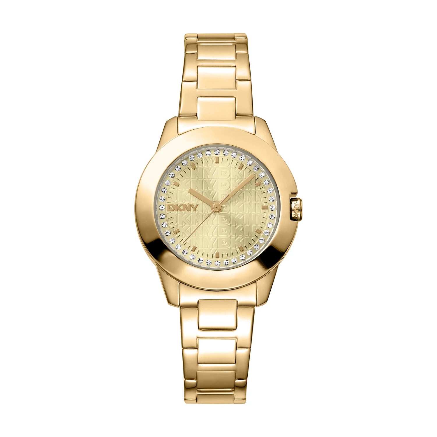DKNY Park Ave Champagne Dial Gold Tone Stainless Steel Ladies Watch