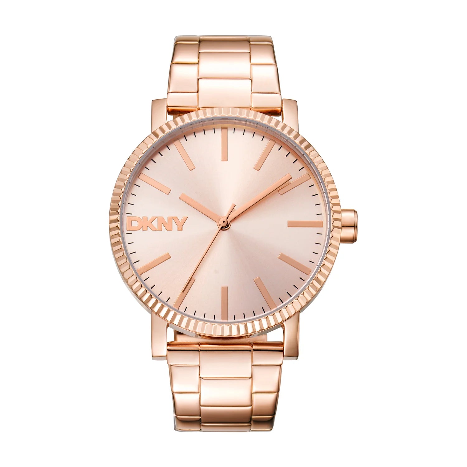 DKNY Soho Maxi Rose Gold Dial Stainless Steel Watch Ladies Watch