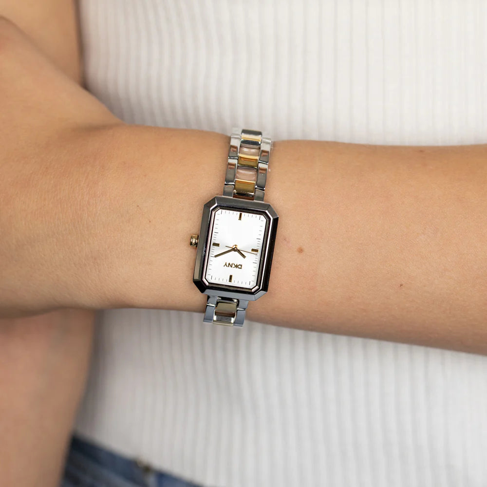 DKNY Uptown Midi Two Tone Silver Gold Ladies Watch