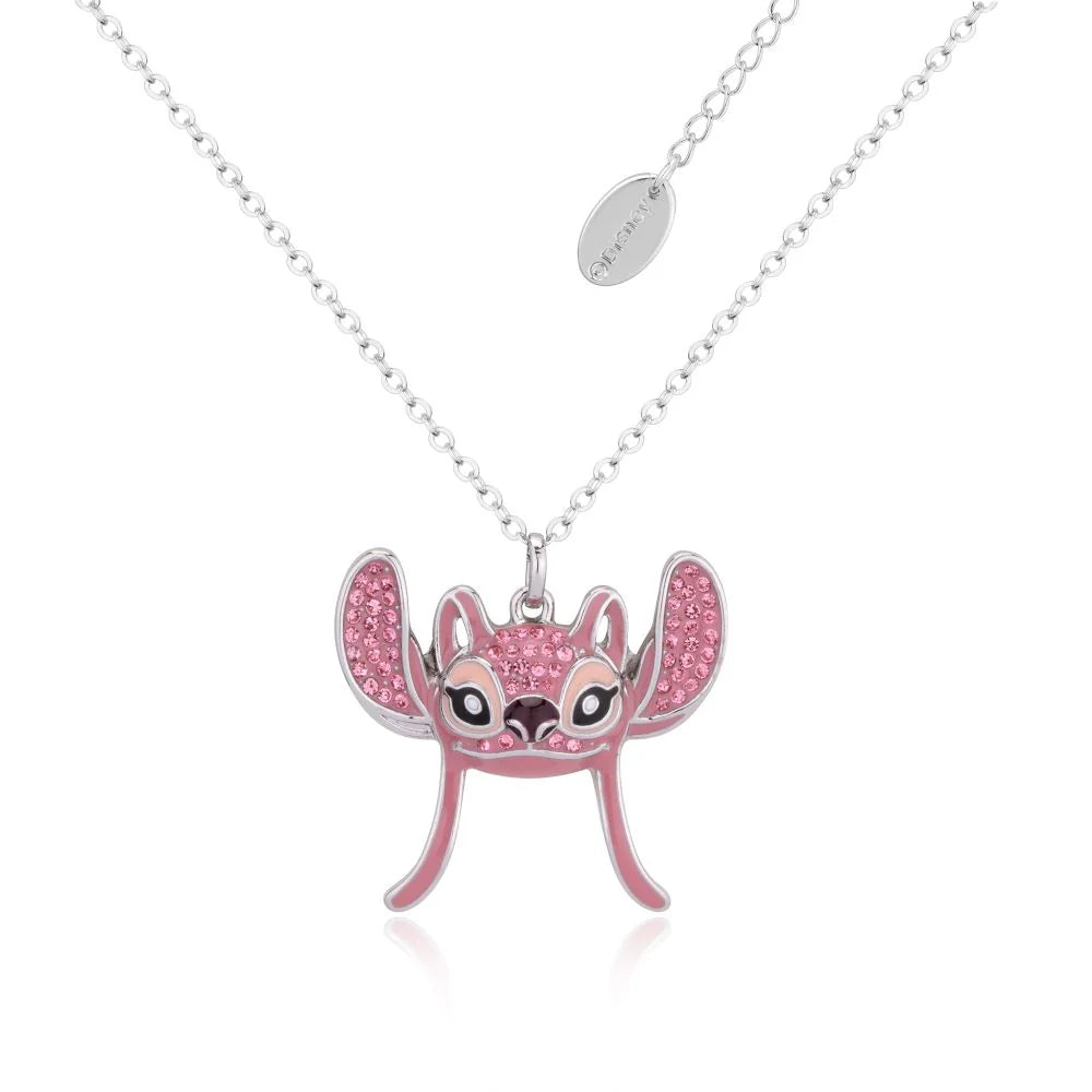 Disney - Lilo & Stitch Angel Pink Crystal Pendant Necklace