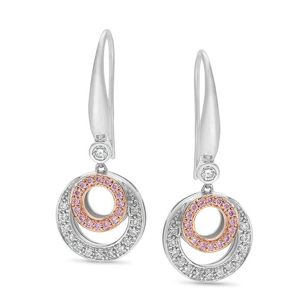 Double Hoop Pink Diamond Drops