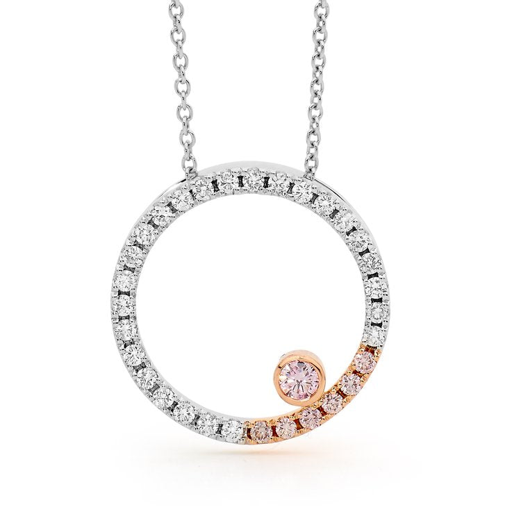 0.18ct Pink Diamond Circle Pendant