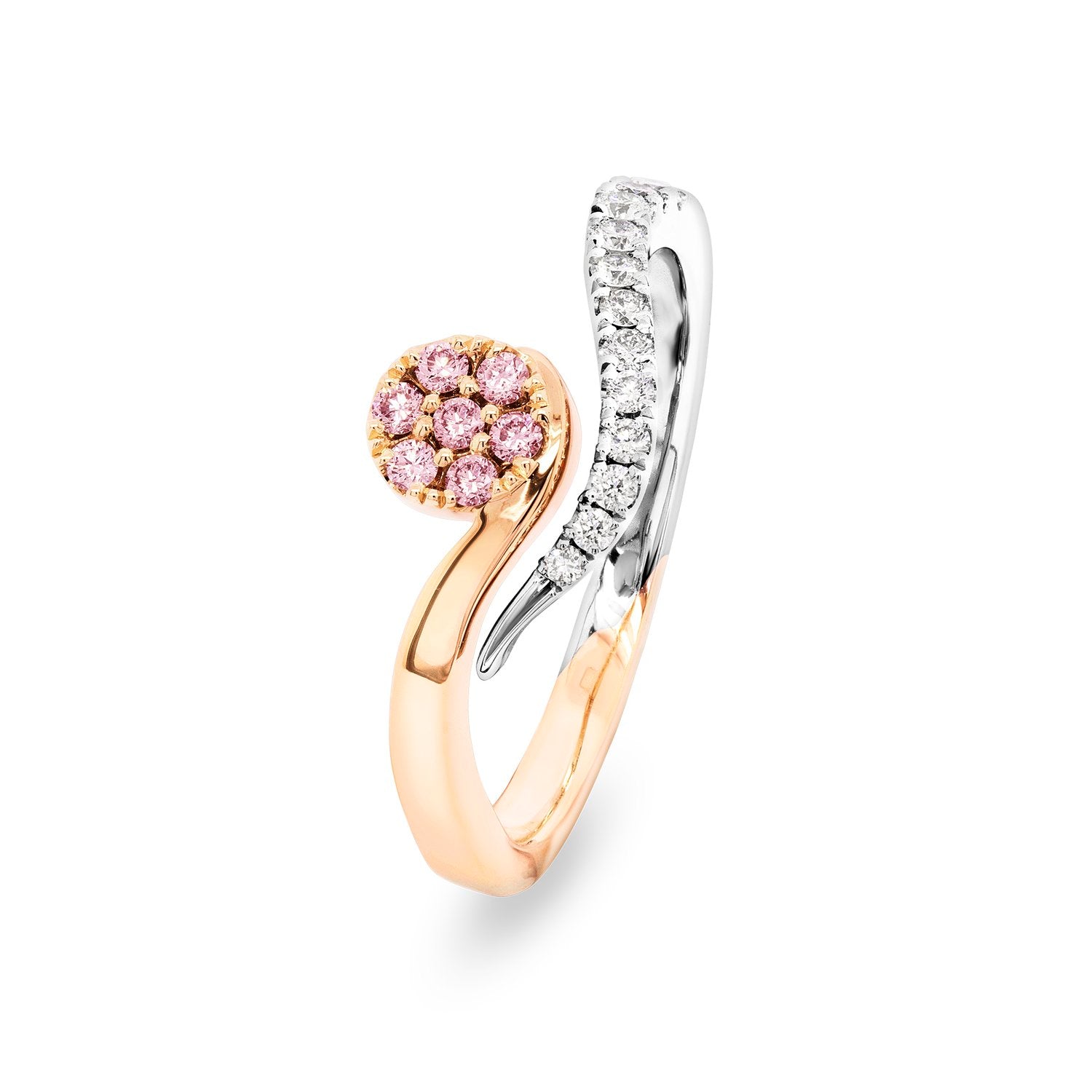 18ct Gold Pink Diamond Dress Ring