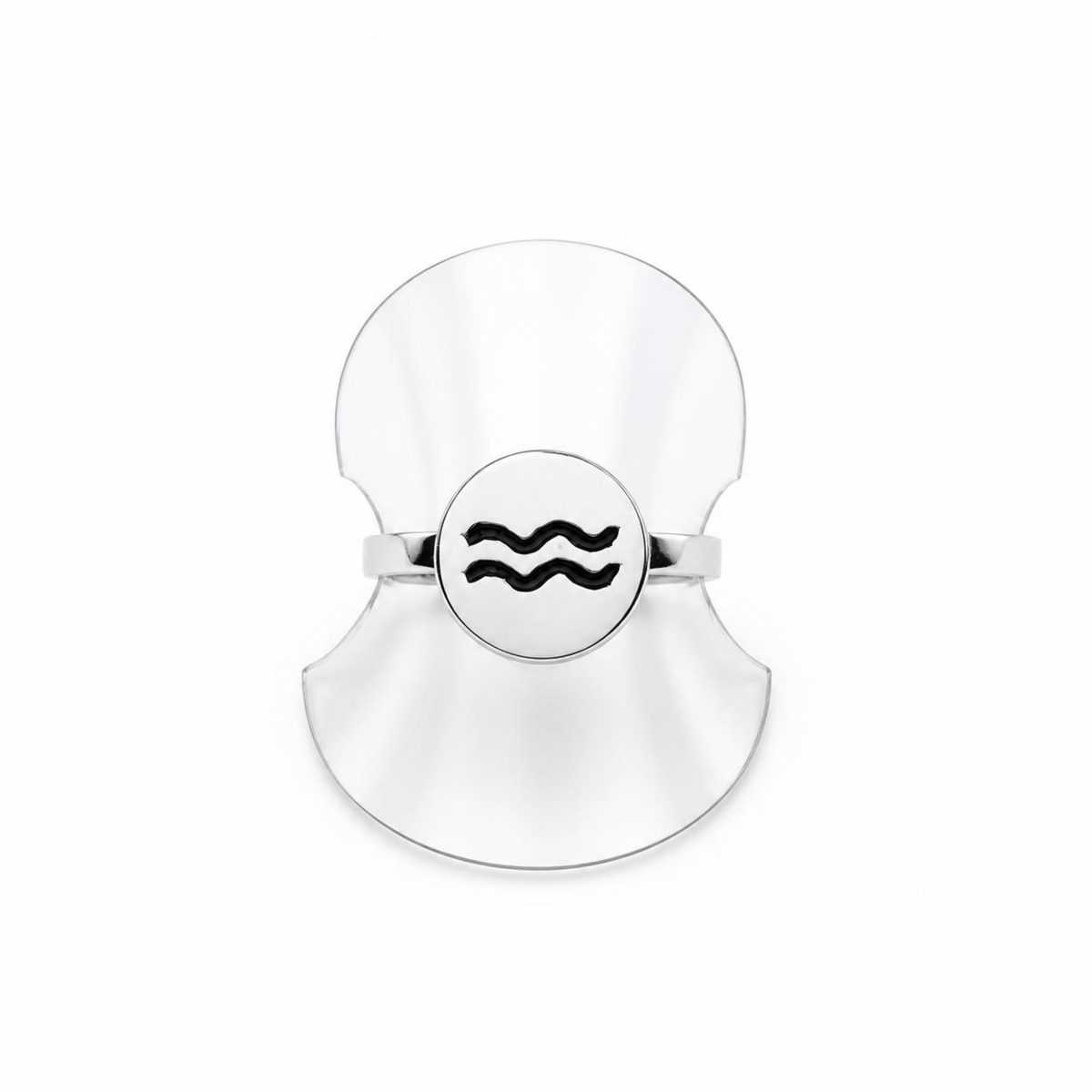 Aquarius Zodiac Sterling Silver Star Sign Ring (Size P)