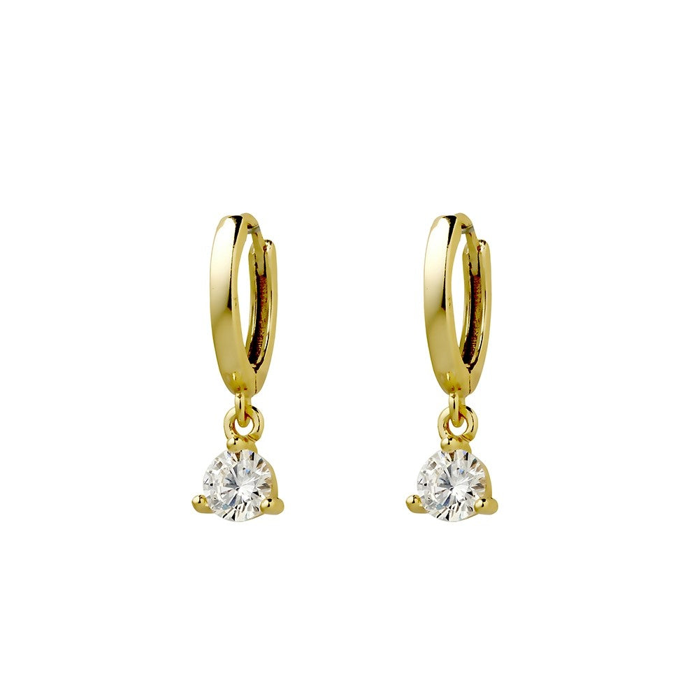 Esme CZ Dangle Huggie Earrings