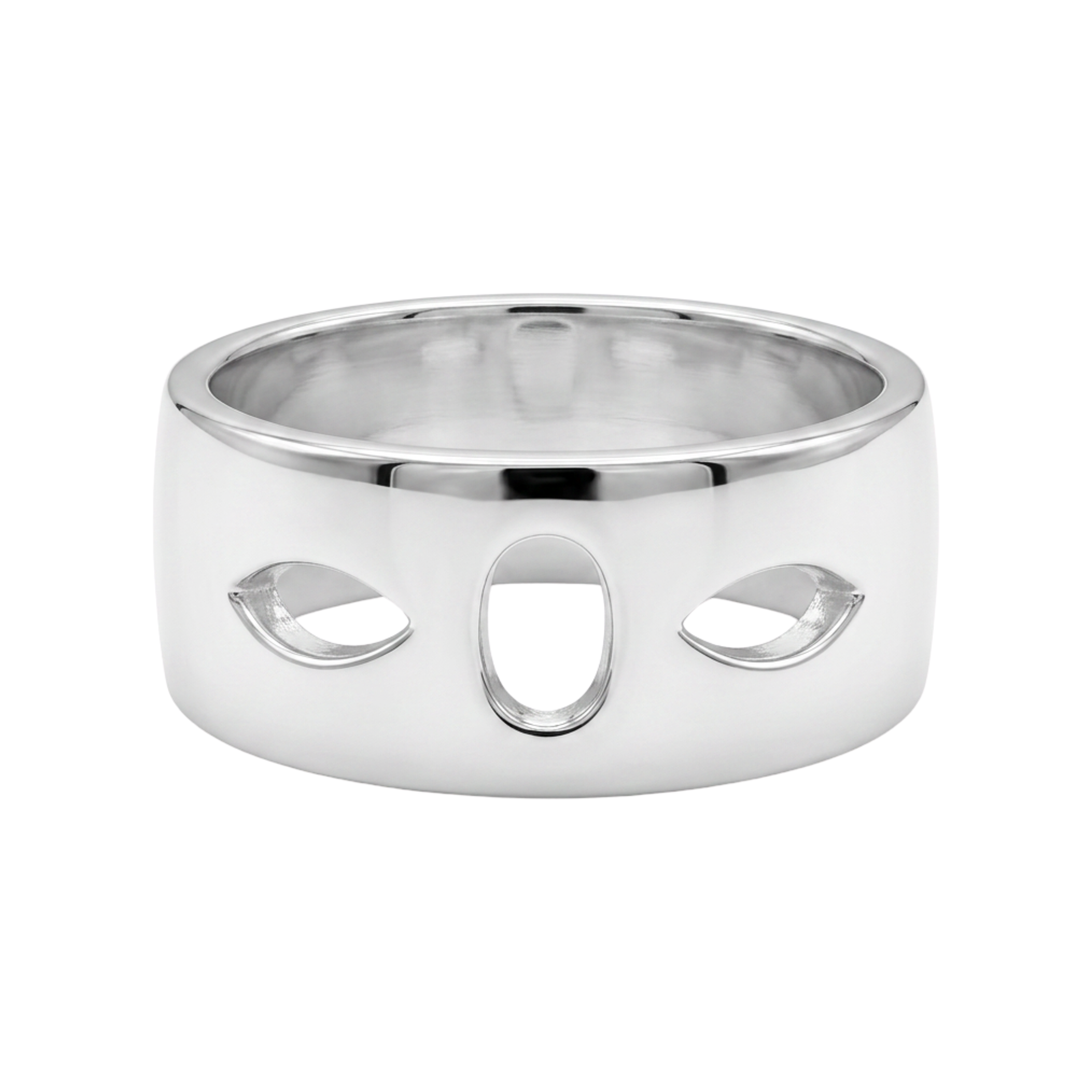 Fern Sterling Silver Cut Out Design Wide Ring (Size Q)