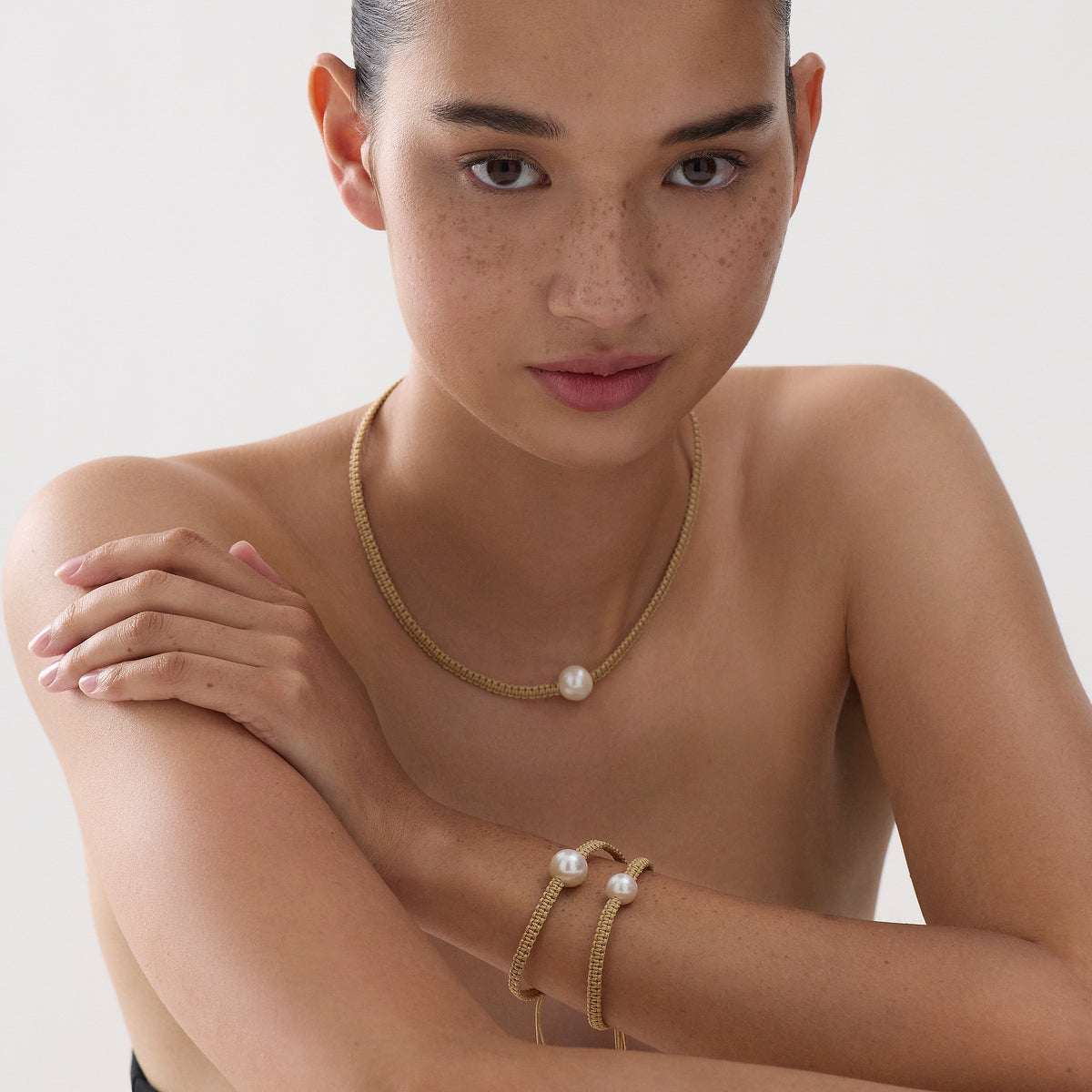 Coco Lagoon Pearl Handwoven Cotton Bracelet