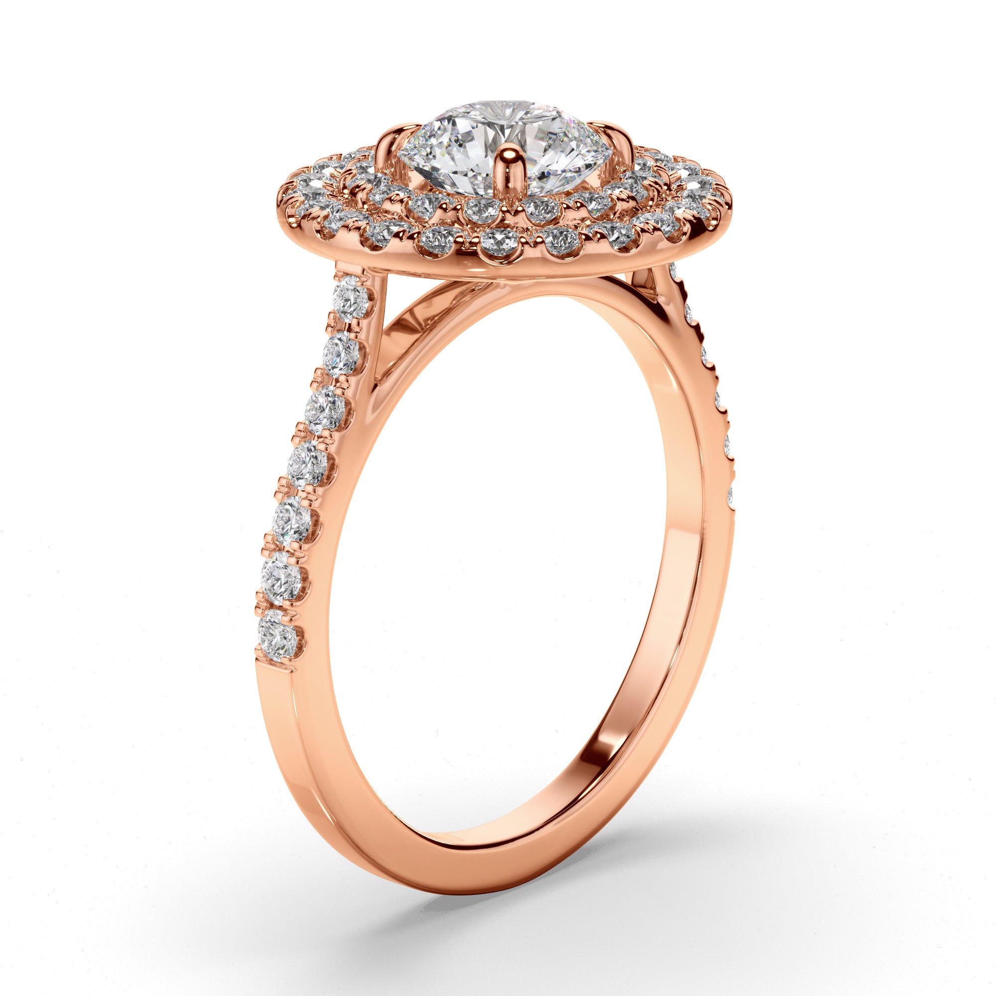 Althea - Round Brilliant Cut Diamond Double Halo Engagement Ring