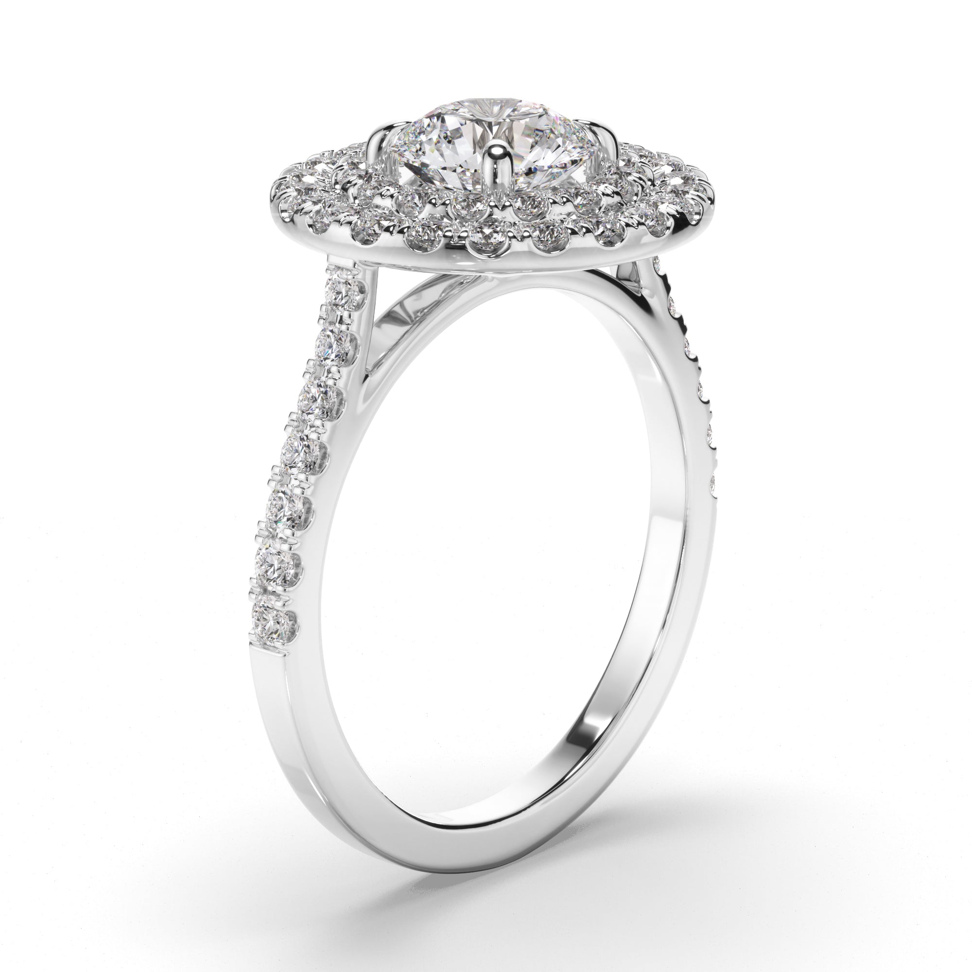 Althea - Round Brilliant Cut Diamond Double Halo Engagement Ring